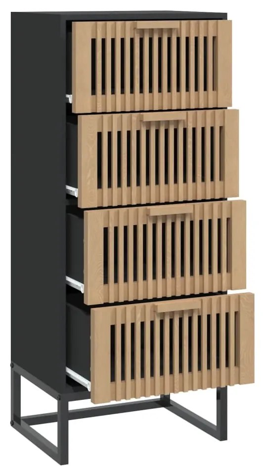 Aparador alto 40x30x95 derivados de madeira preto