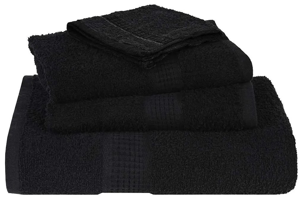 Toalhas de bidé 4 pcs 30x50 cm 360 gsm 100% algodão preto