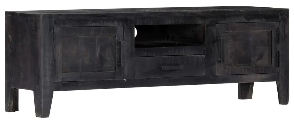 Móvel de TV 118x30x40 cm madeira de mangueira maciça preto