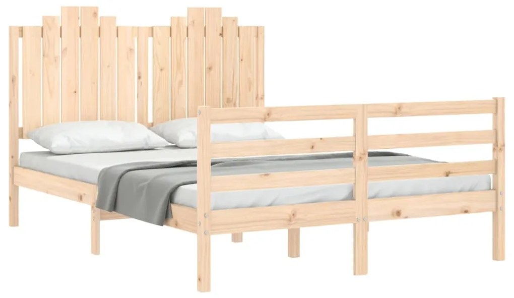 Estrutura de cama de casal com cabeceira madeira maciça