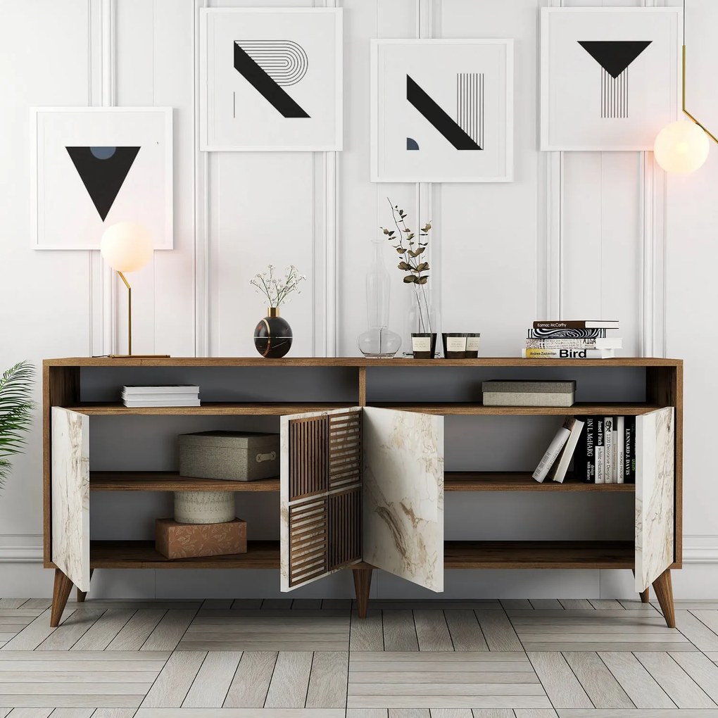 Console Milan – Walnut/White – 180x78x35 cm