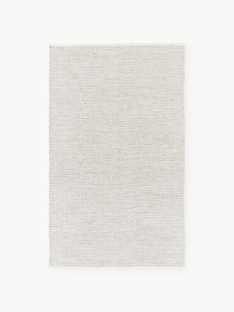 Tapete artesanal para exterior com padrão de losangos vintage Rika