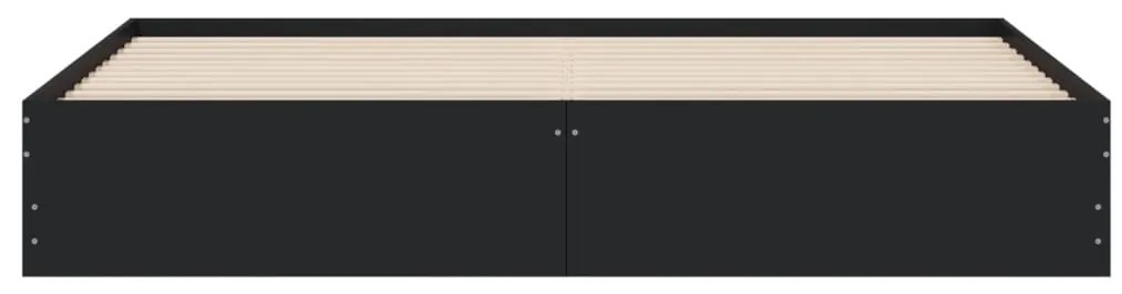 Estrutura de cama c/ gavetas 160x200 cm derivados madeira preto