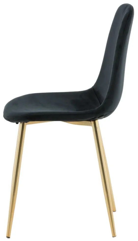 Cadeiras de jantar Polar 2 pcs veludo preto e latão