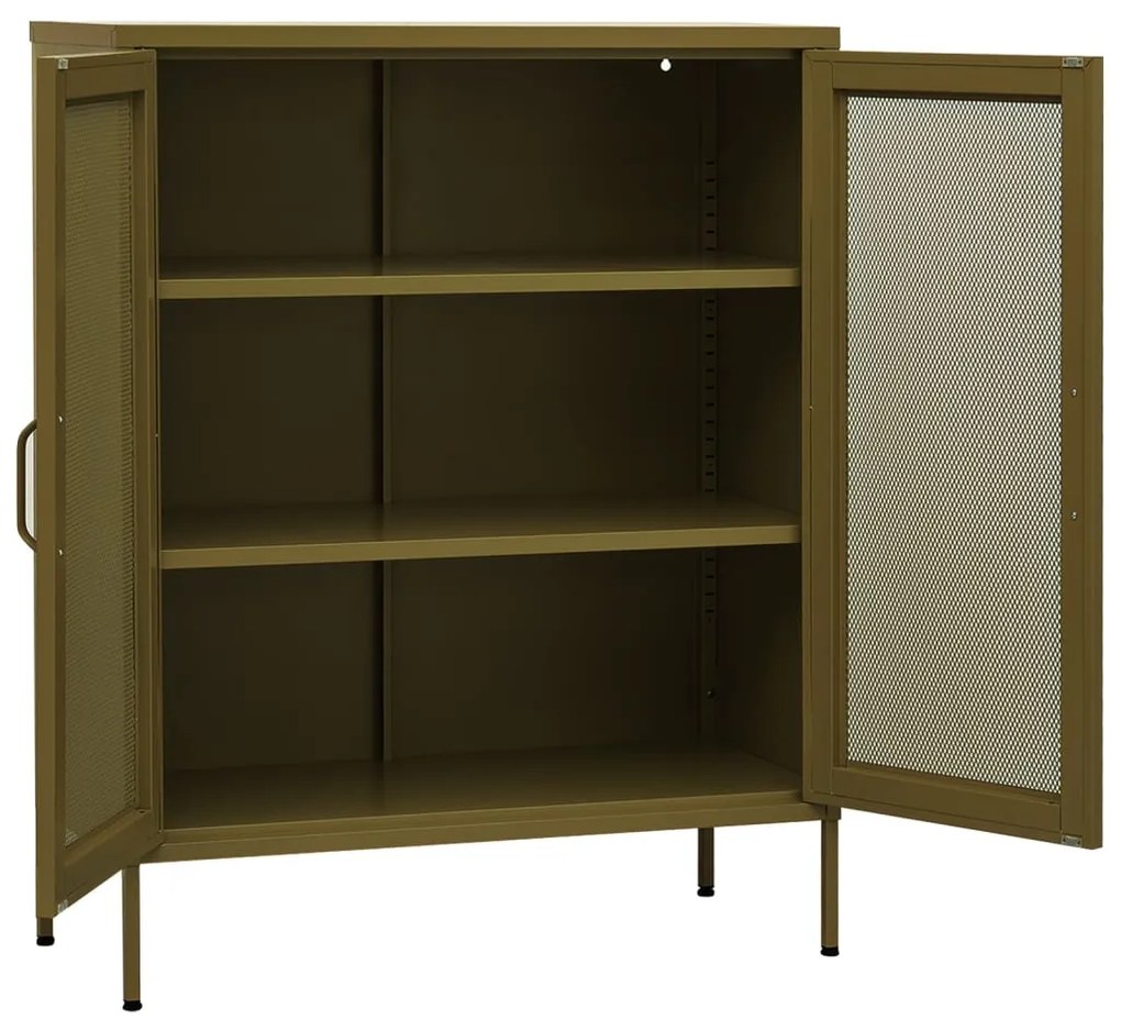 Armário de arrumação aço 80x35x101,5 cm verde-azeitona