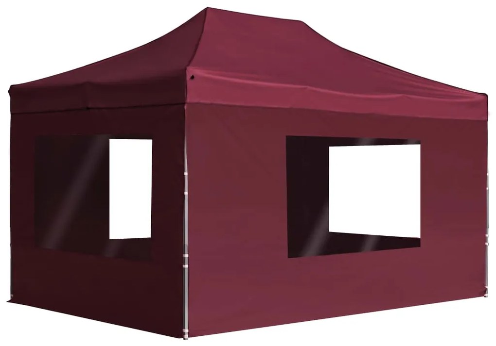 Tenda dobrável prof. c/ paredes alumínio 4,5x3m vermelho tinto