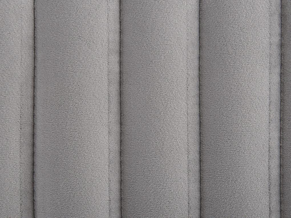 Tamborete em veludo 45 x 45 cm cinzento claro DAYTON Beliani