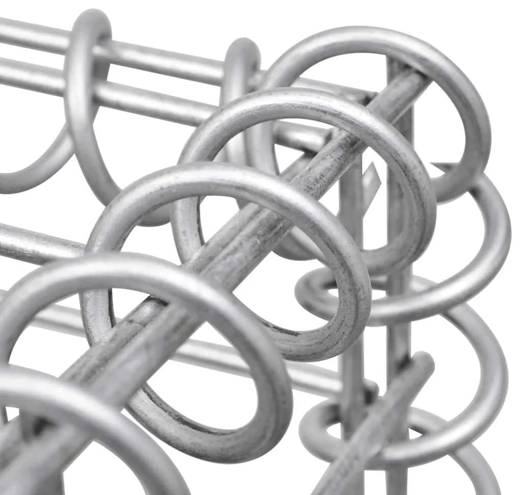 Canteiro elevado/cesto gabião 180x30x10 cm aço galvanizado