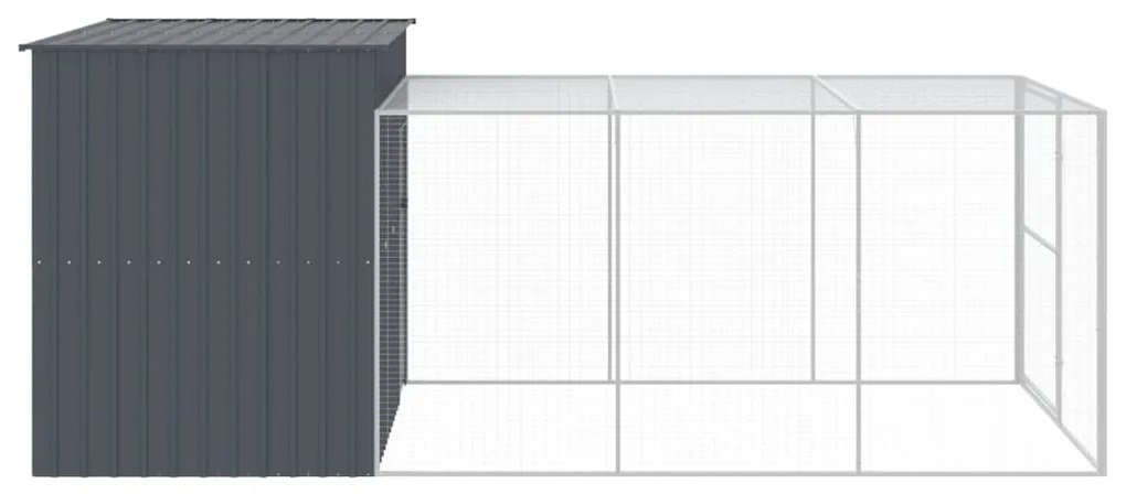 Casota p/ cães c/ parque 214x457x181 cm aço galvaniz. antracite