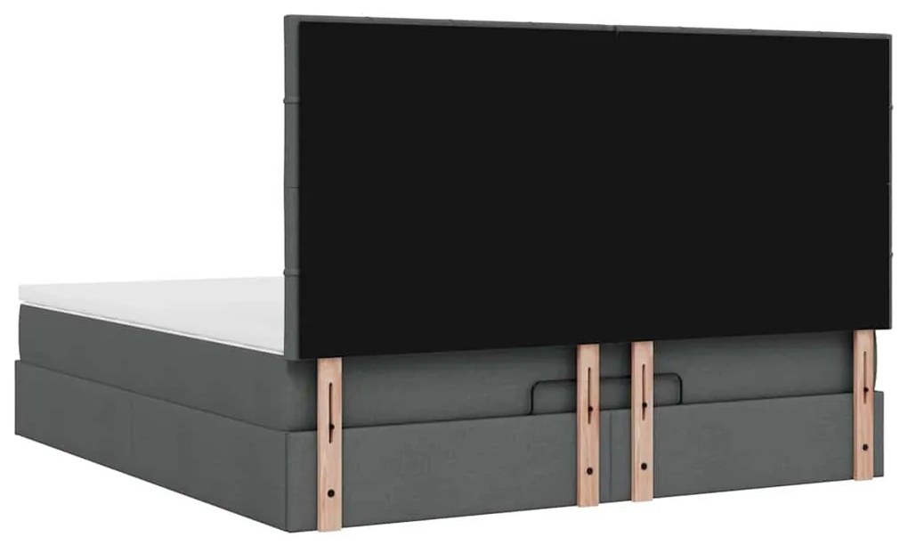Estrutura de cama otomana com colchão 180x200cm cinzento escuro