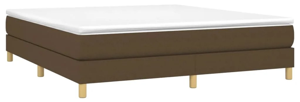 Estrutura de cama sem colchão 160x200 cm tecido castanho-escuro
