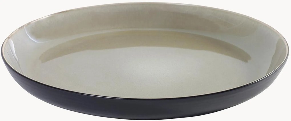 Travessa de servir em grés orgânico com vidrado reativo Pure, conjunto de 3