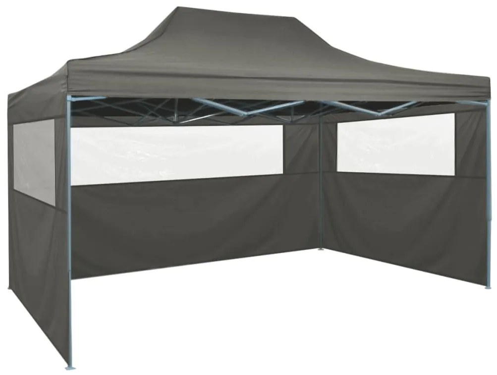 44973 vidaXL Tenda dobrável com 3 paredes 3x4,5 m antracite