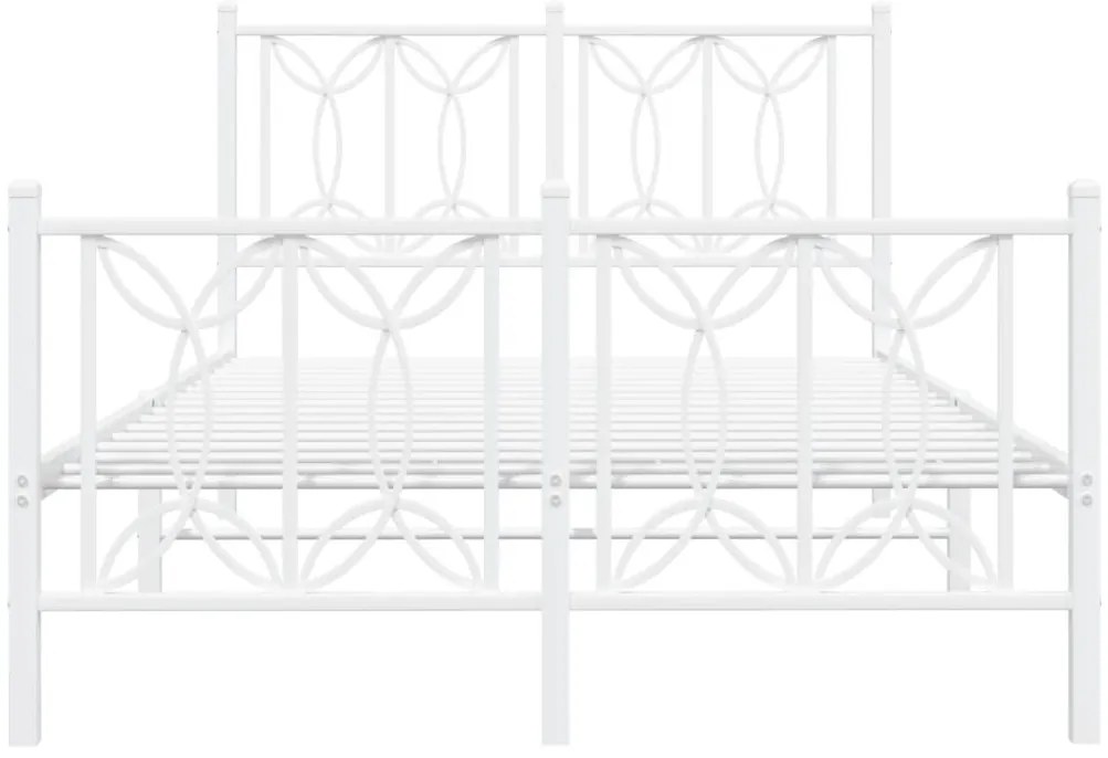 Estrutura de cama com cabeceira e pés 120x190 cm metal branco