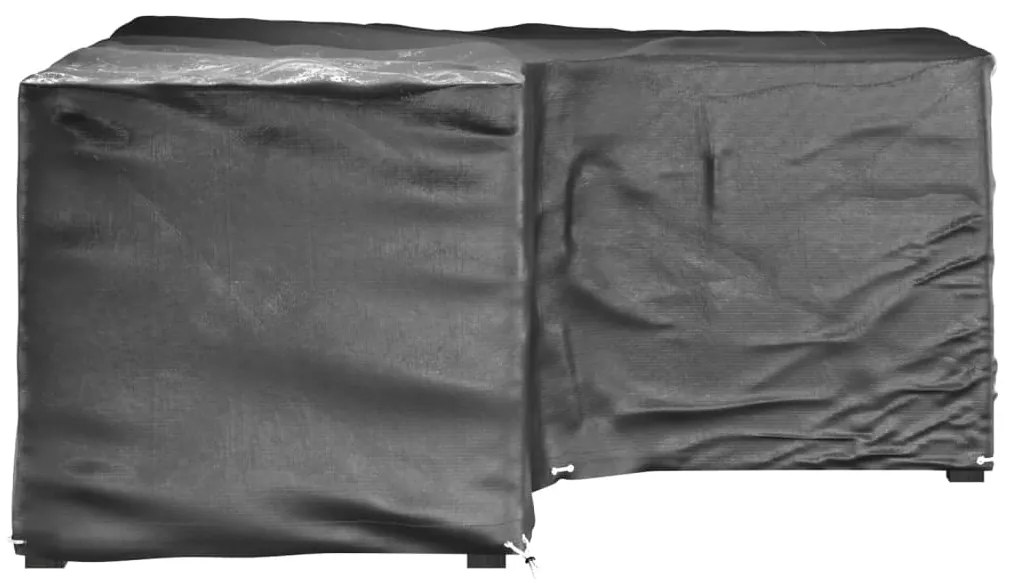 Capas p/ mobília jardim forma de L 2 pcs 12 ilhós 185x185x90 cm