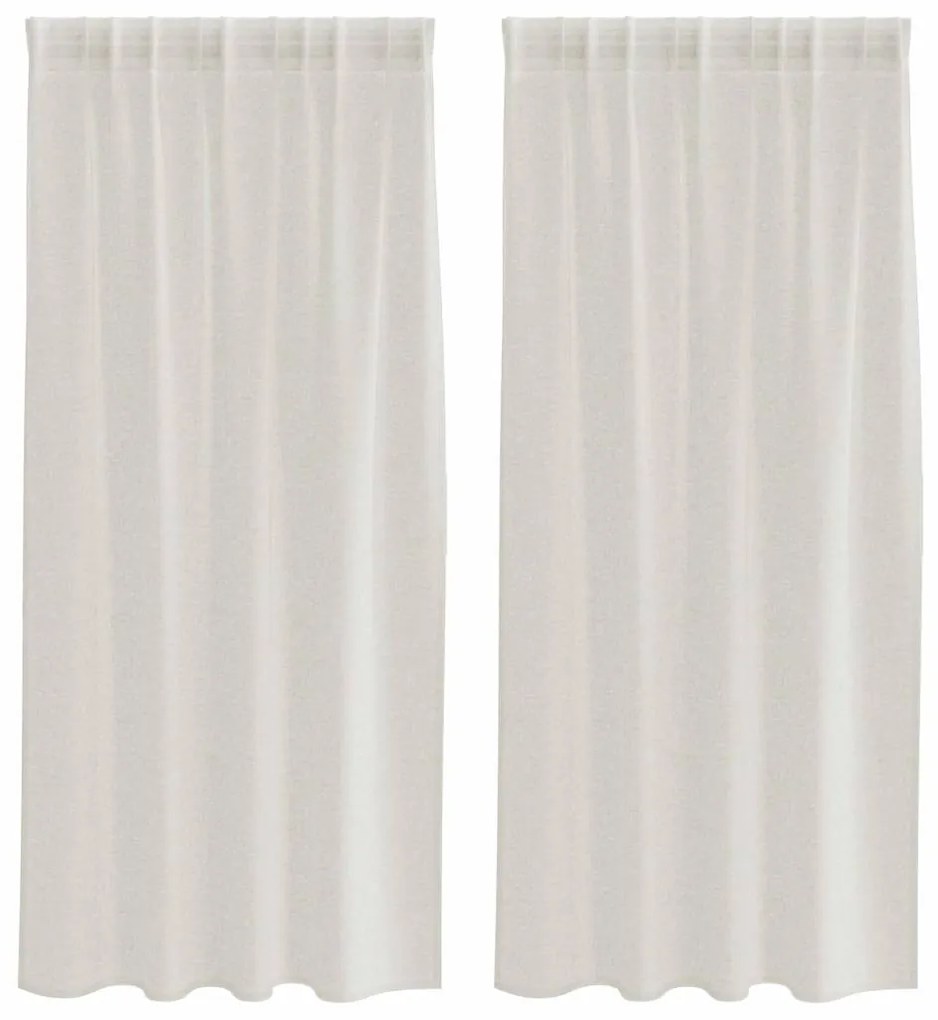 Cortinas com cortinas 2 pcs Creme 140 x 175 cm Poliéster