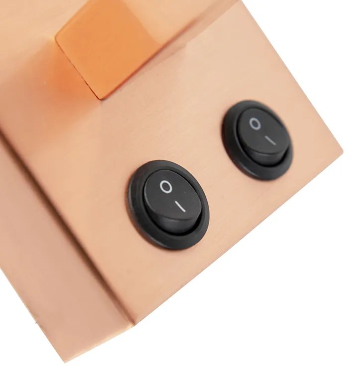 Candeeiro de parede moderno em cobre com abajur em veludo preto - Brescia