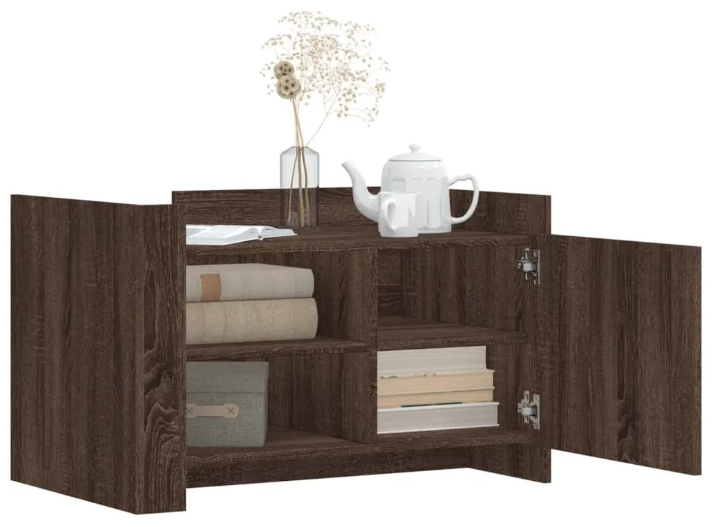 Mesa de centro 80x50x50 cm derivados madeira carvalho castanho