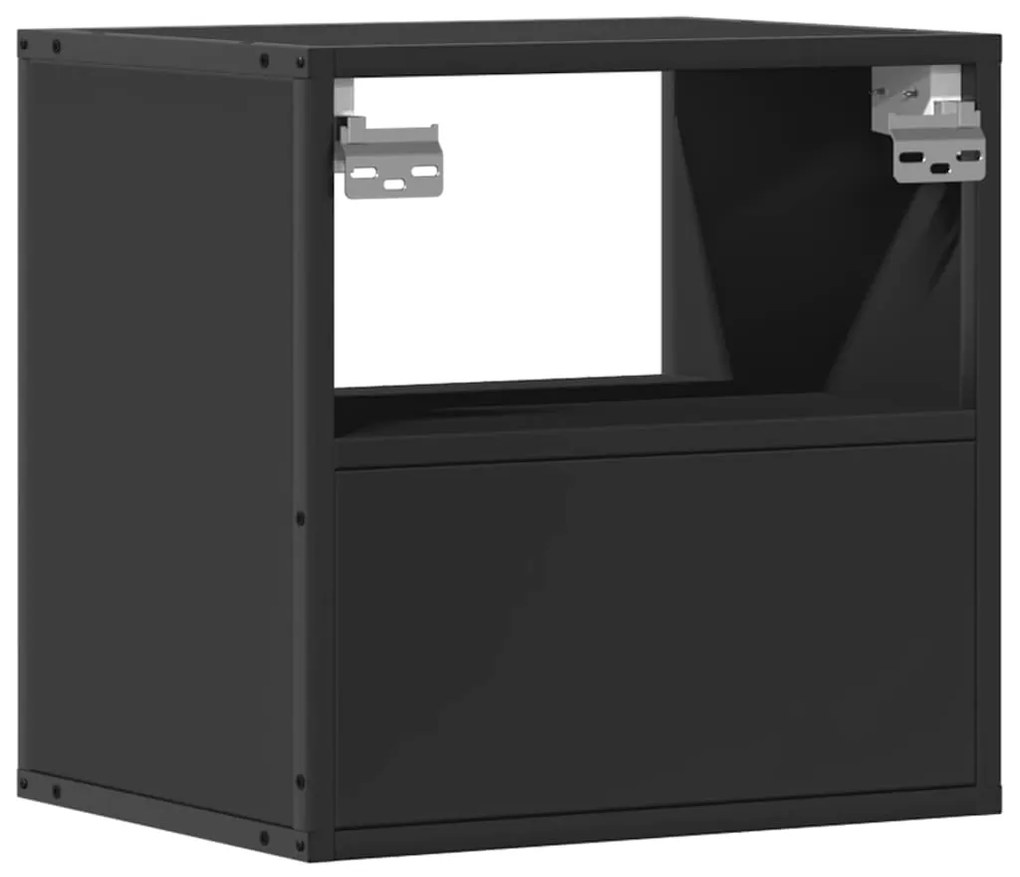 Mesa de cabeceira de parede 40x31x39,5 cm preto