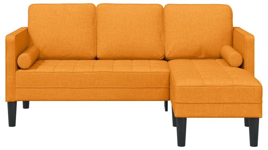 Sofá L em forma de L para 3 pessoas vidaXL Amarelo Escuro 160 cm Tecid