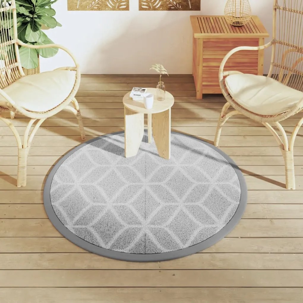 Tapete de exterior Ø120 cm ARAKIL PP cinzento