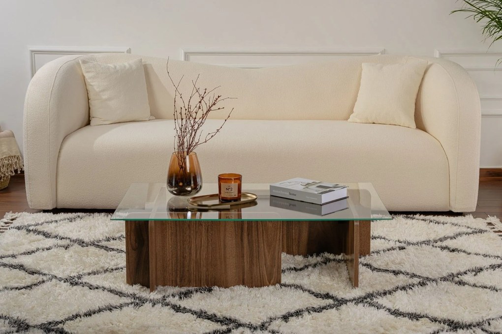 Mesa de Café Flavio - Nogueira - 105cm x 30cm x 65cm