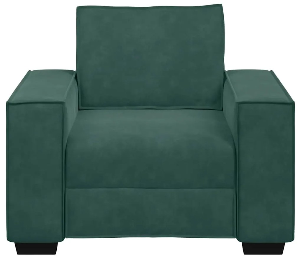 Poltrona 60 cm veludo verde-escuro