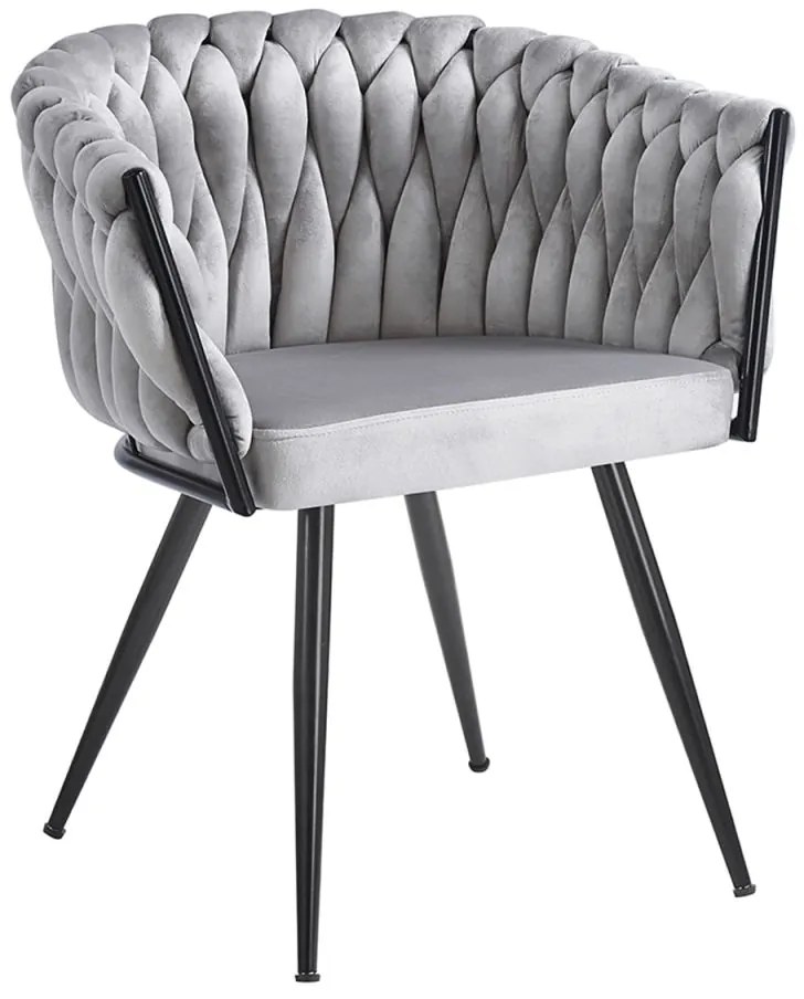 Cadeira Widny Black Veludo - Cinza claro