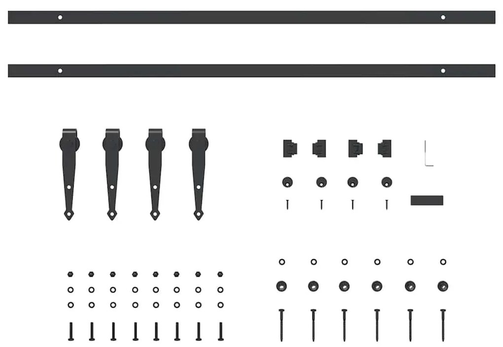 Kit p/ porta de armário deslizante 183 cm aço carbono