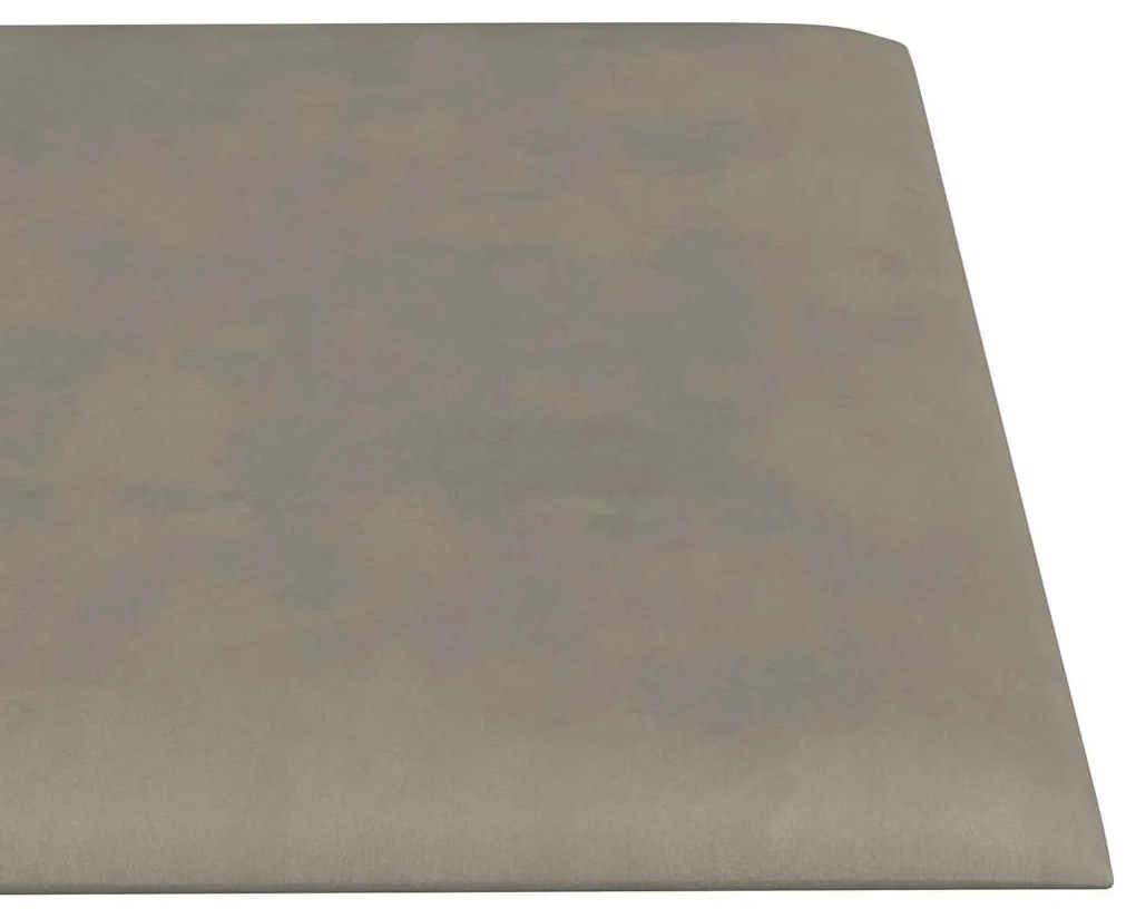 Painel de parede 12 pcs 60x15 cm veludo 1,08 m² cinza-claro