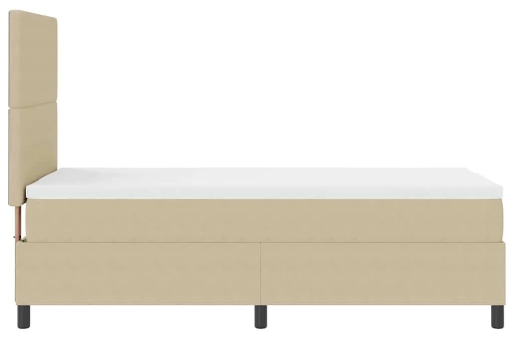 Cama Box Spring com Colchão Bege Claro 100x200 cm Tecido de Corduroy