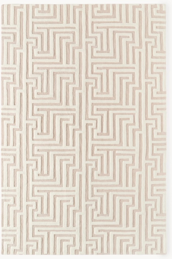 Tapete de lã artesanal com relevo Monty