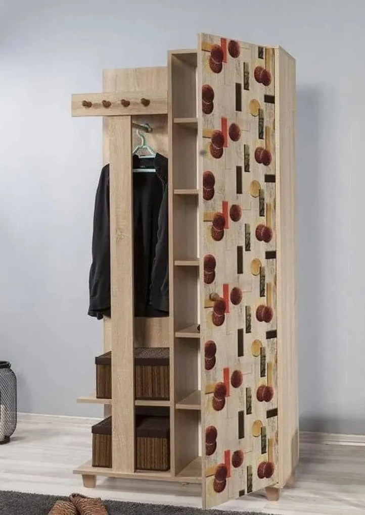 Hall Stand Garmanto – Carvalho Sonoma – 90x192x36 cm
