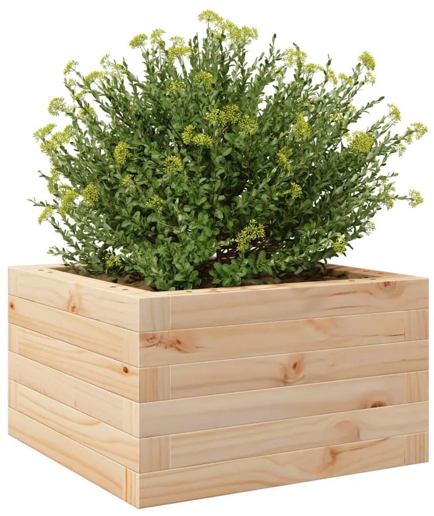 Vaso/floreira de jardim 40x40x23 cm madeira de pinho maciça