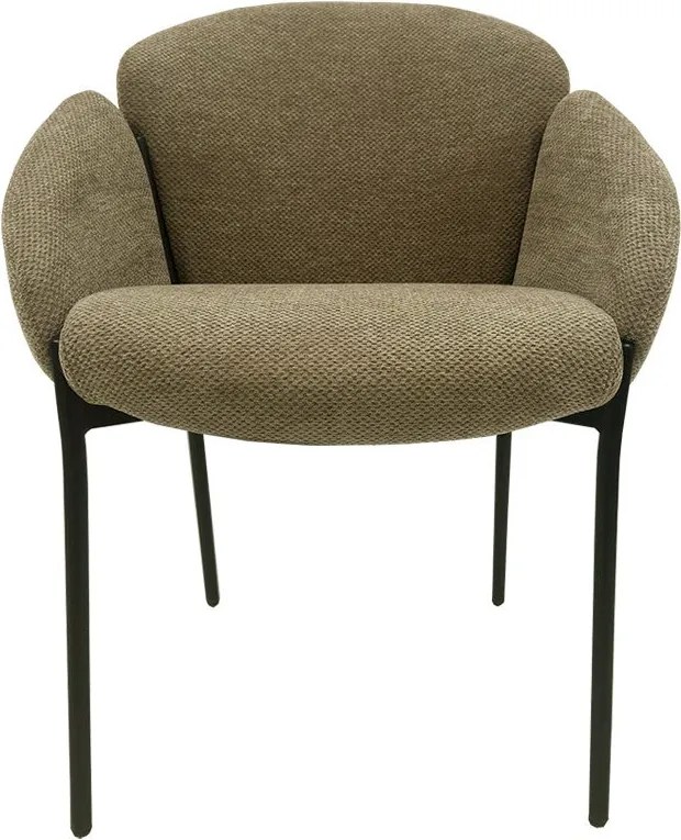 Conjunto de 2 Cadeiras GIORGIO – Metal Preto e Tecido de Chenilla Cast