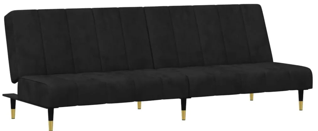 2 pcs conjunto de sofás veludo preto