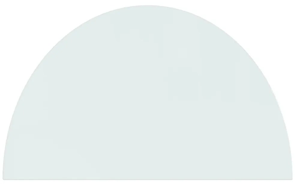 Placa de vidro semicircular para lareira 1000x600 mm