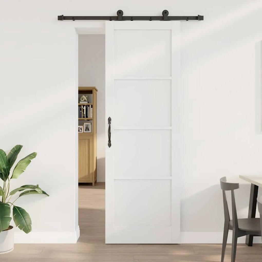 Porta Deslizante vidaXL com Conjunto de Ferragens 'ORKDAL'Branca Madei