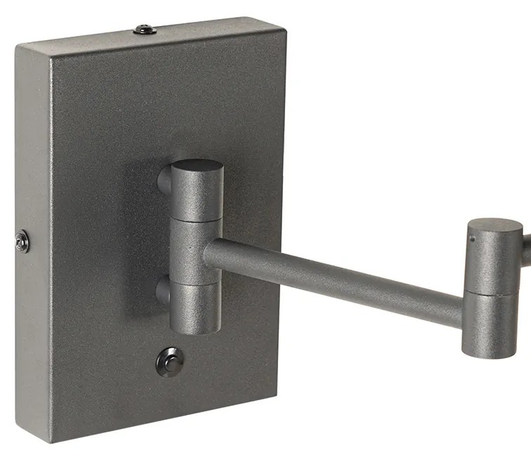 Candeeiro de parede design preto com LED regulável - Notia