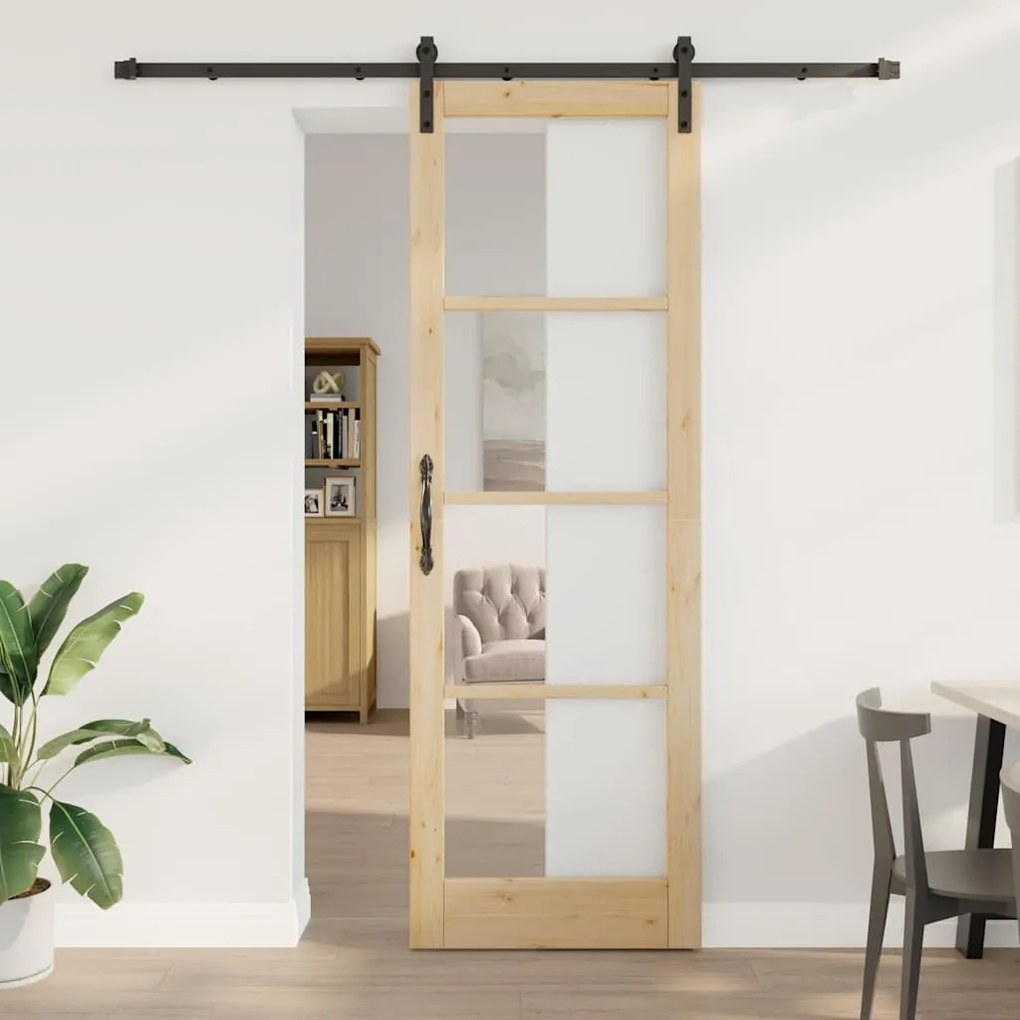 Porta Deslizante vidaXL com Conjunto de Ferragens 'ORKDAL'78x232 cm