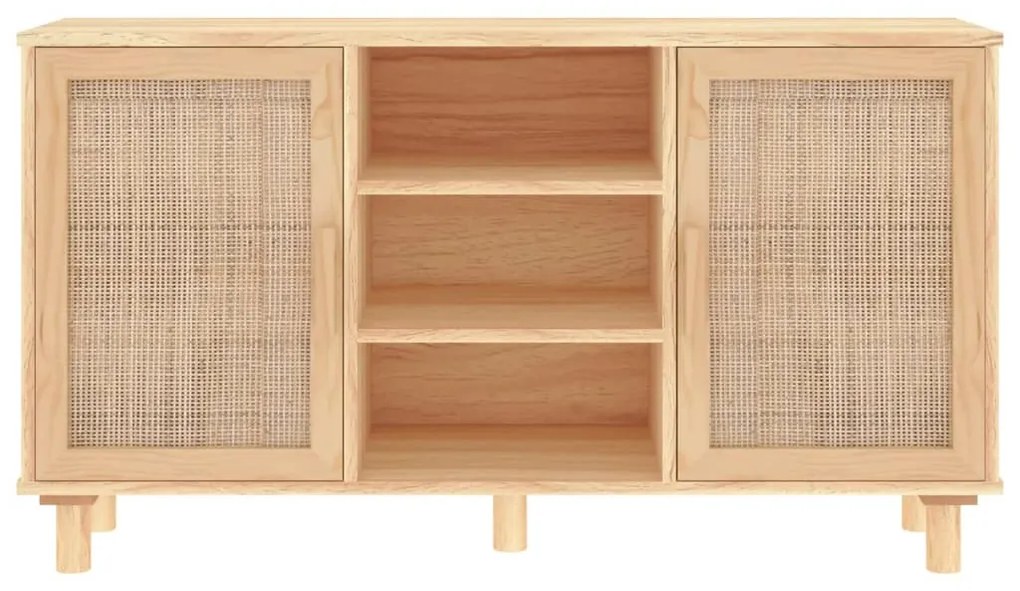 Aparador 105x30x60 cm pinho maciço/vime natural castanho
