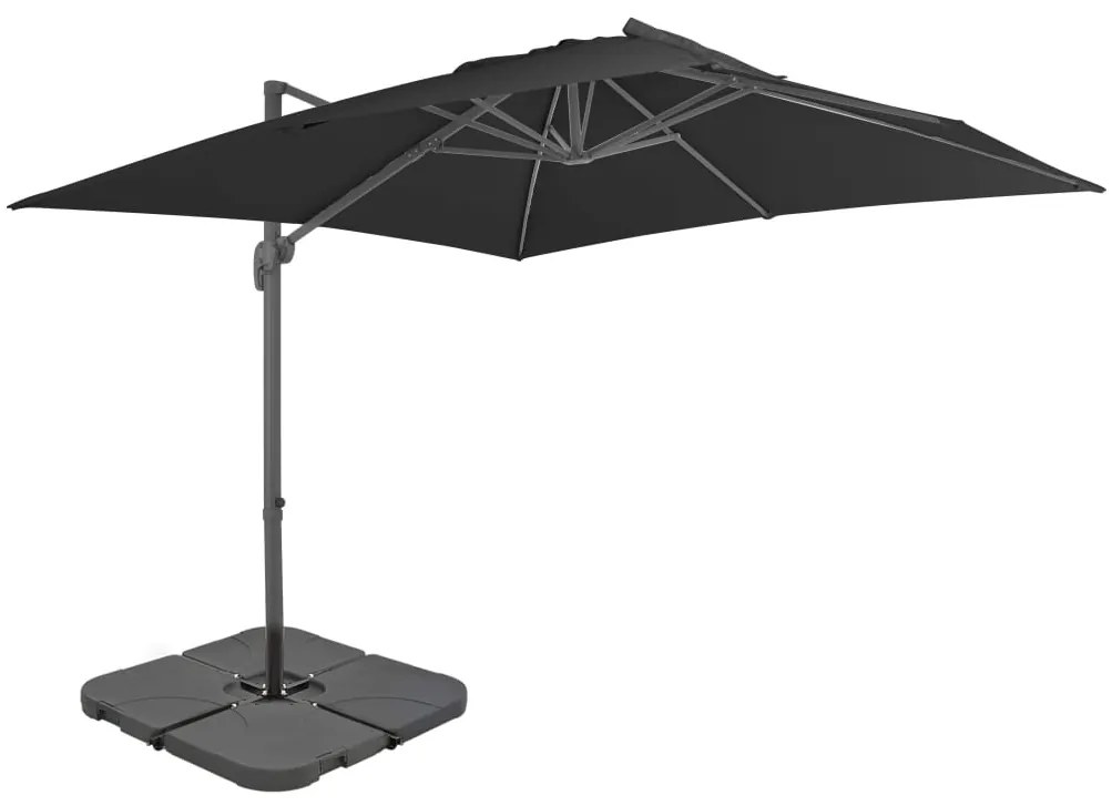 Guarda-sol de jardim com base portátil antracite