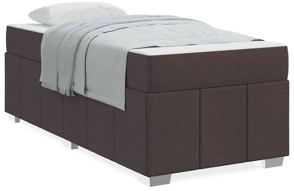 Estrutura da Cama Castanho escuro 90 x 190 cm tecido