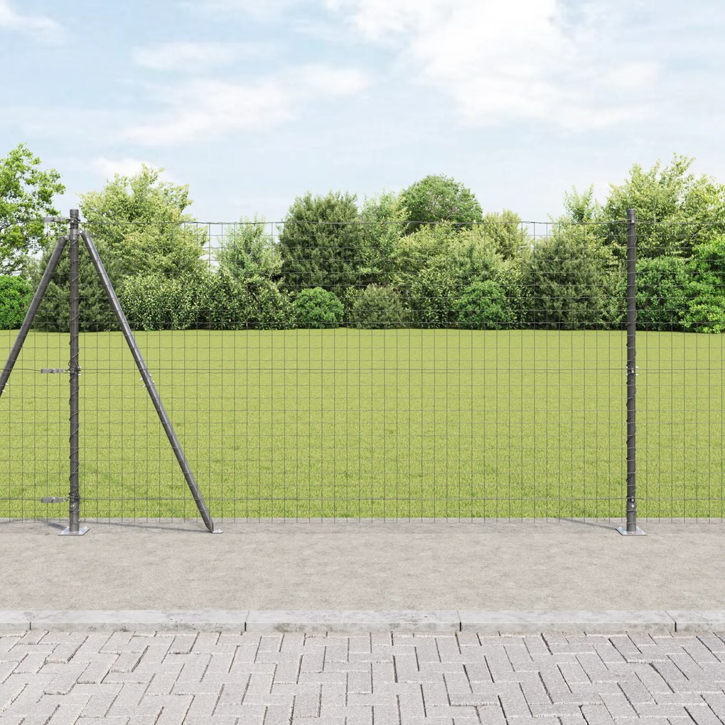 Cerca Euro com 13 Postes Flangeados 1.2x25 m em Aço Galvanizado