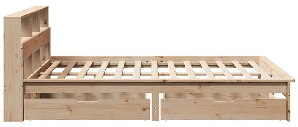 Cama com estante sem colchão 140x190 cm pinho maciço