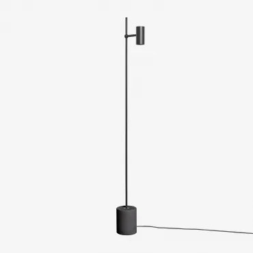 Lâmpada De Pé Led Orientável Em Alumínio E Betão Nevis Preto - Sklum