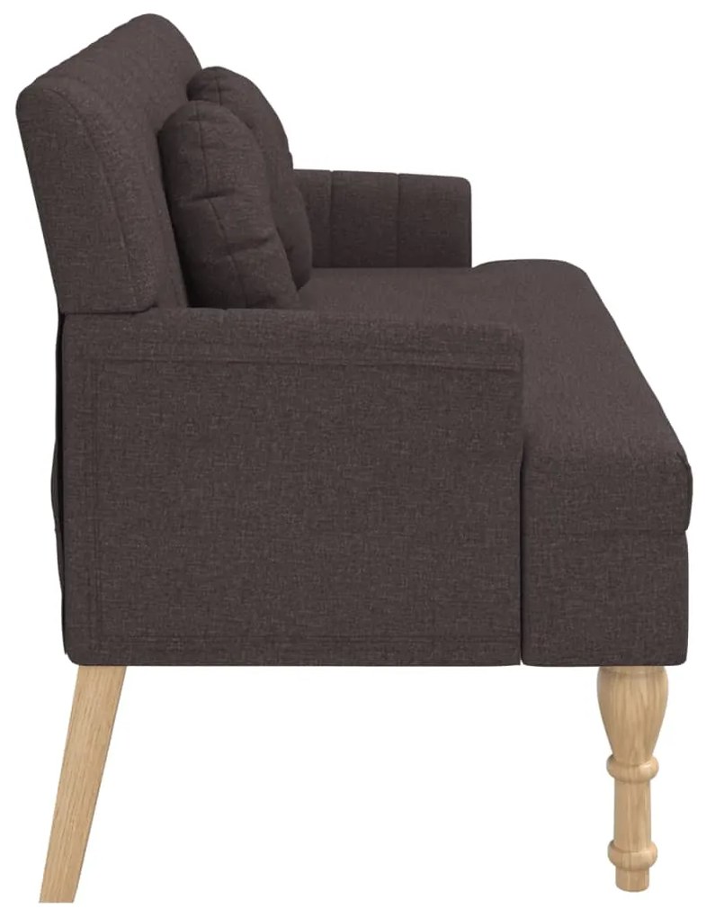 Banco c/ almofadões 113x64,5x75,5 cm tecido castanho-escuro
