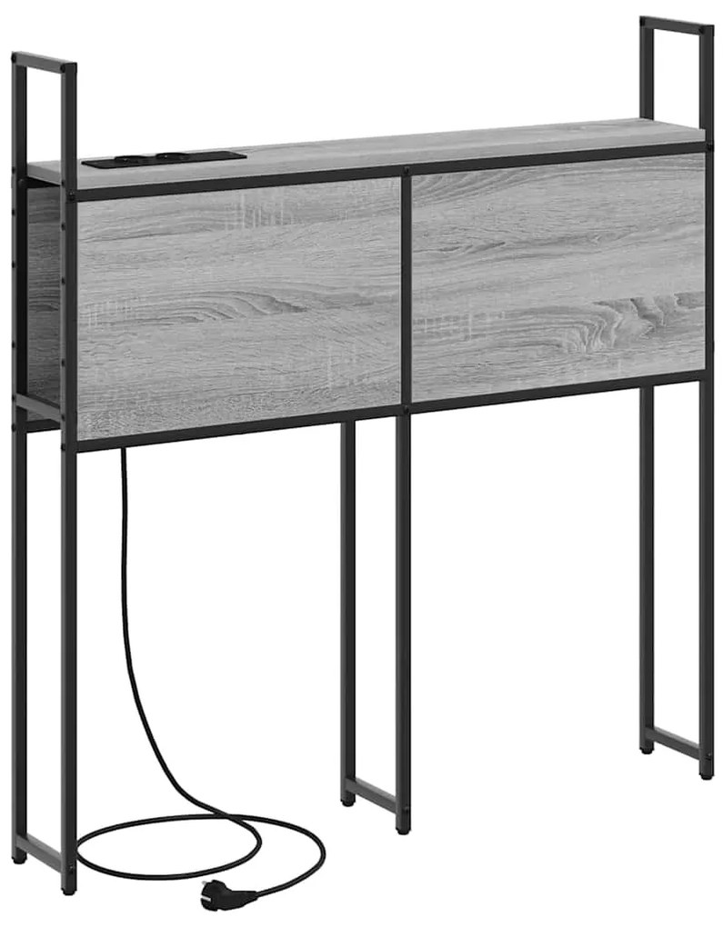 Cabeceira de armazenamento com cabeceira Sonoma cinzento 90 cm
