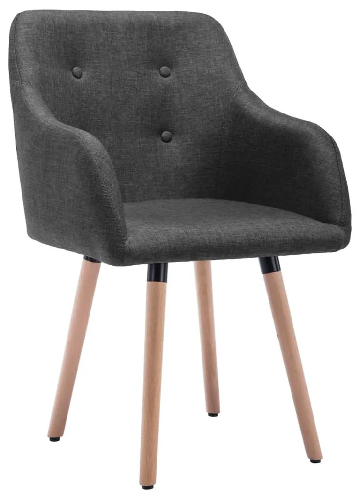 Cadeiras de jantar 2 pcs tecido cinzento-escuro