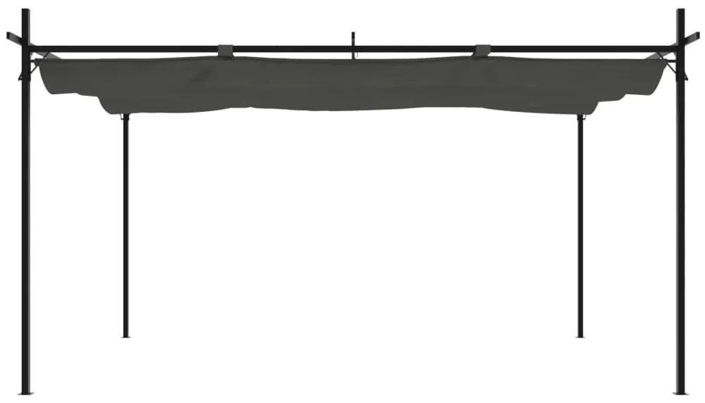 Pérgola com toldo retrátil 395x292x230 cm cor antracite